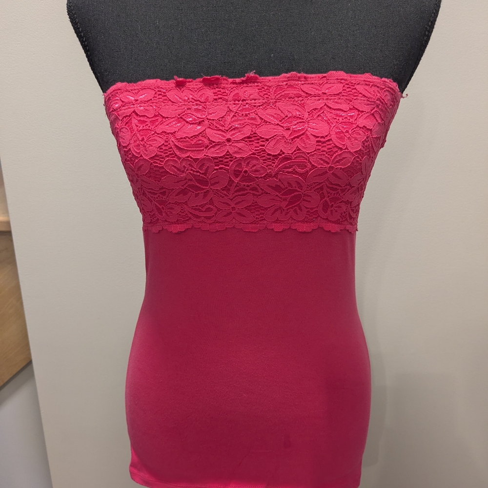 Vibrant Pink Strapless Top